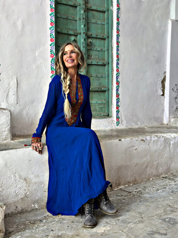 Vintage India Dress Deep Blue - Imagen 5